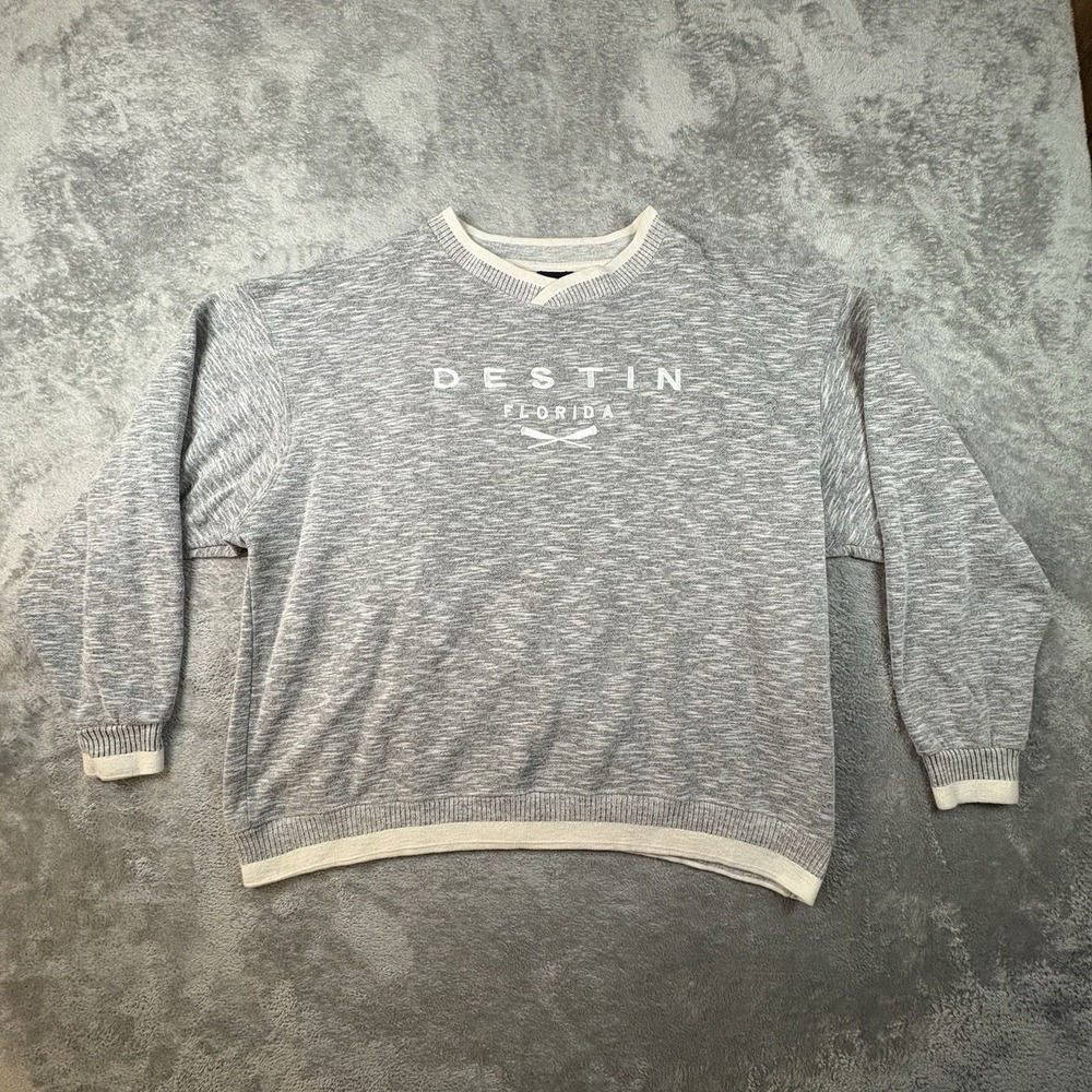 SunSations Women's 2XL Gray Destin Florida Sweatshirt Pullover Crewneck‎ SEE DES